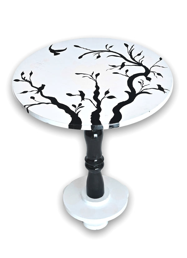 Hand Painted Coffee Table - Birdy White